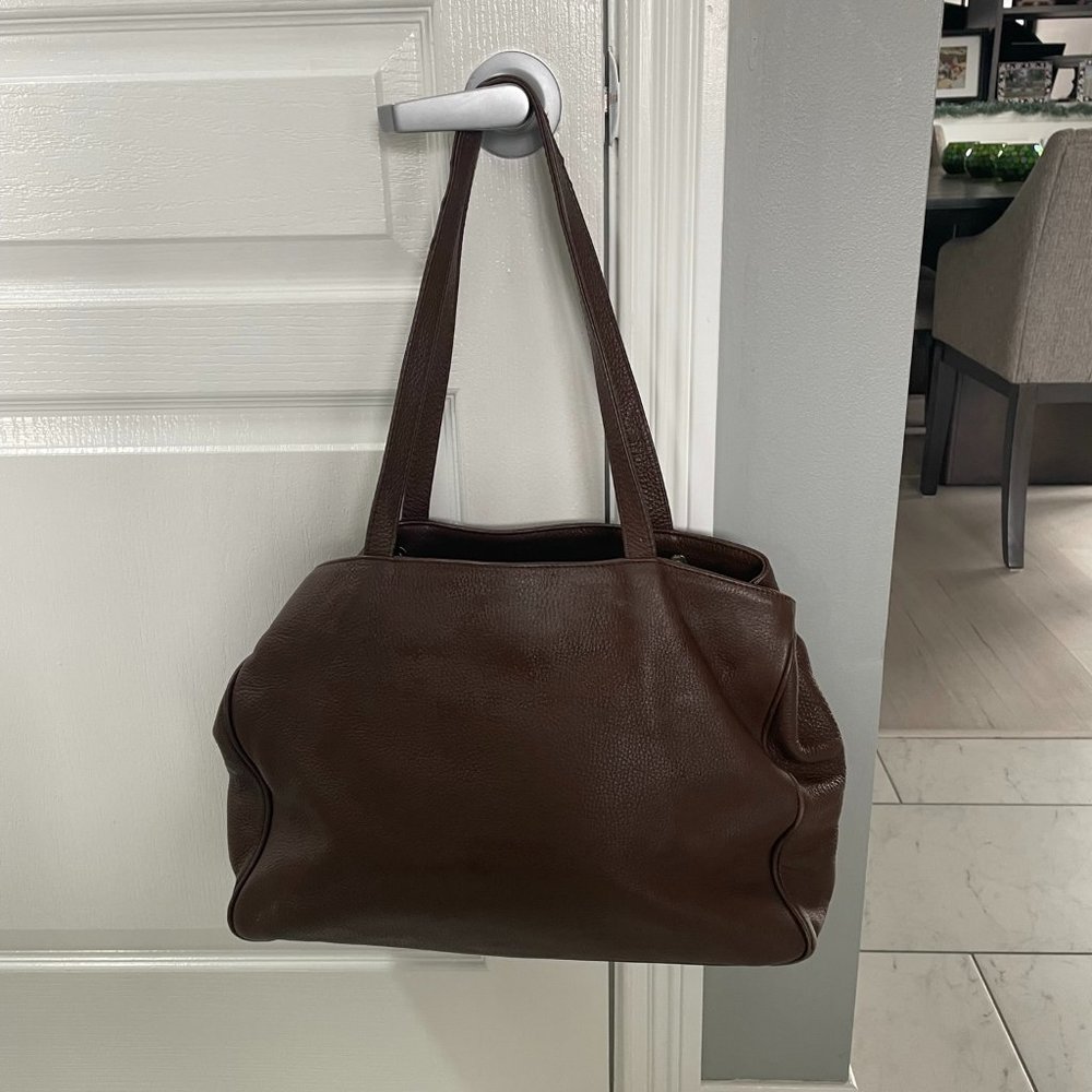 Italian designed leather brown tote CECCONI Firenze, lined, lovely!